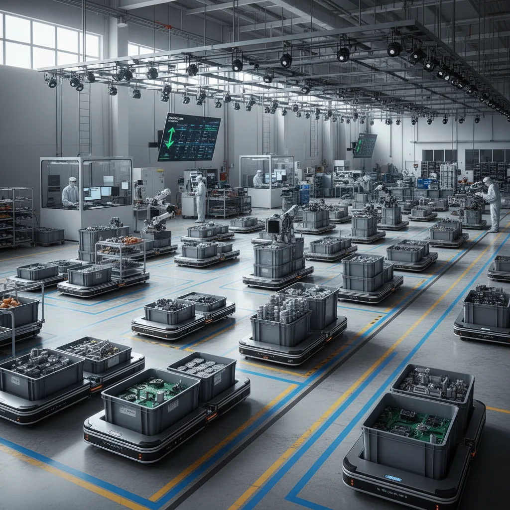 Automated Guided Vehicles optimizing logistics in US manufacturing.