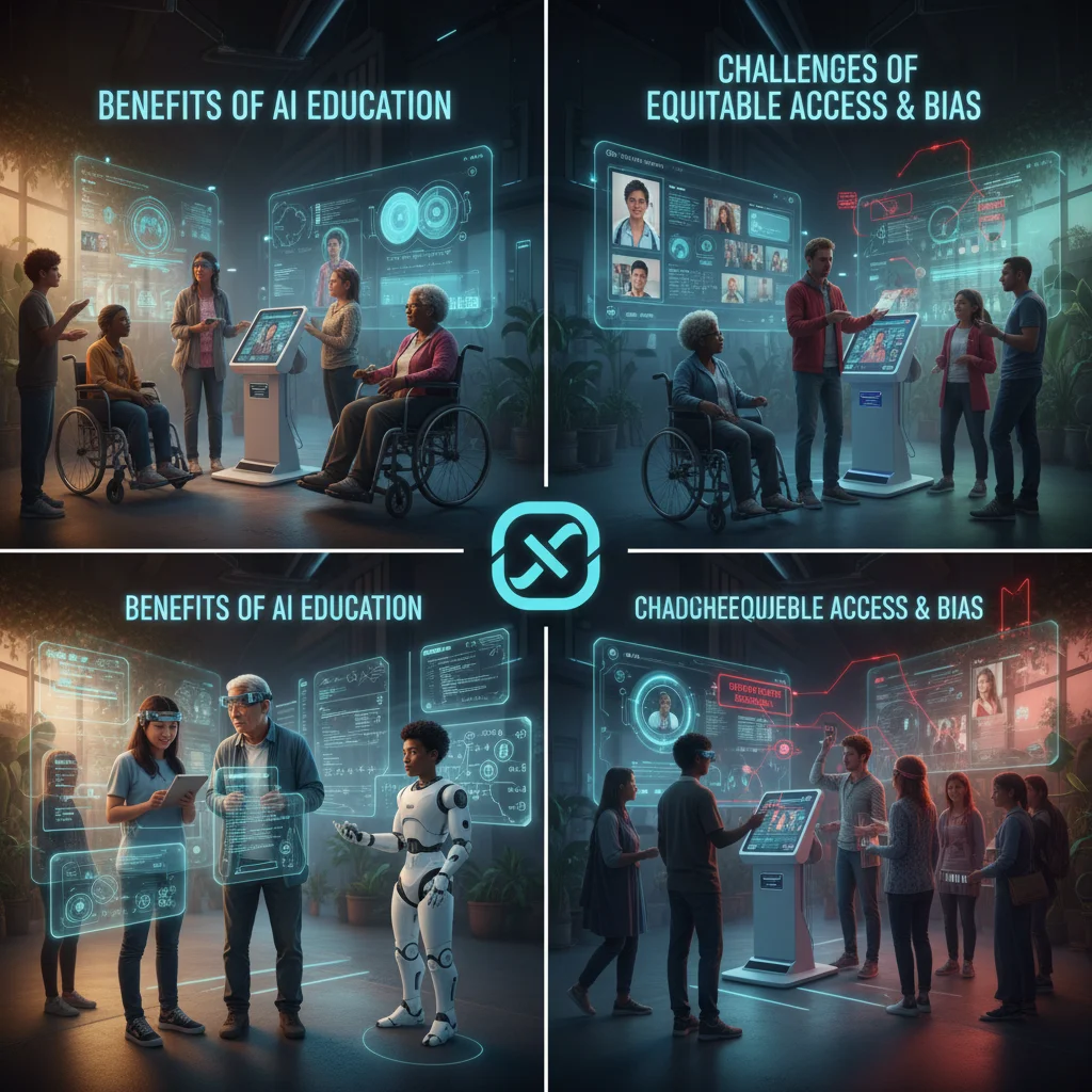 Equitable access to AI in education and healthcare