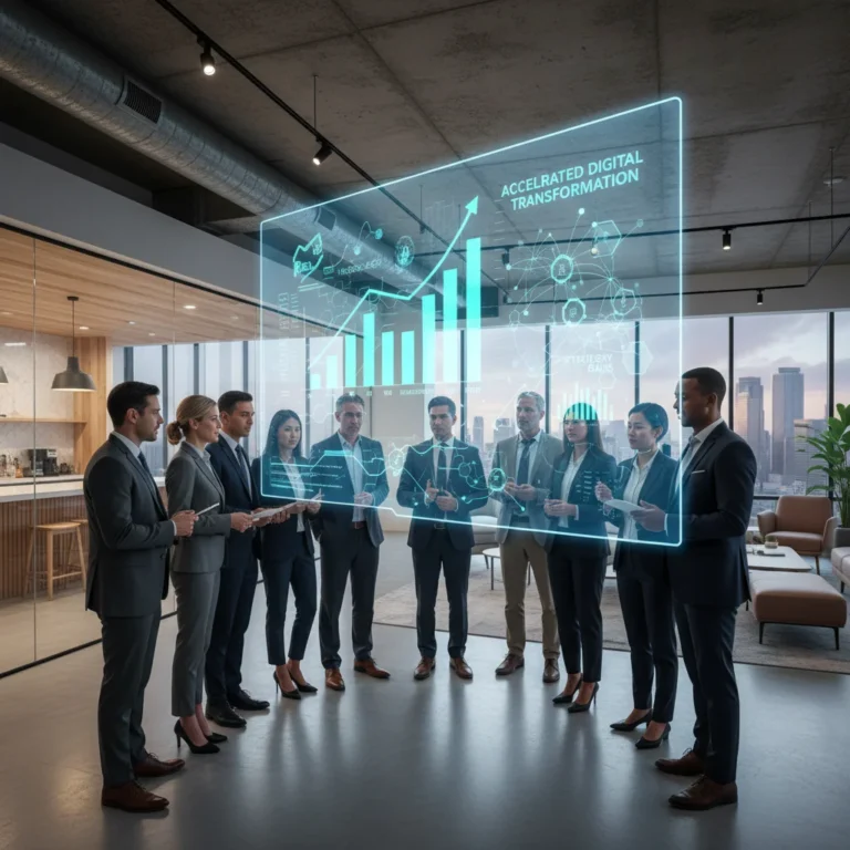 US CIOs collaborating on digital transformation strategy for efficiency gains