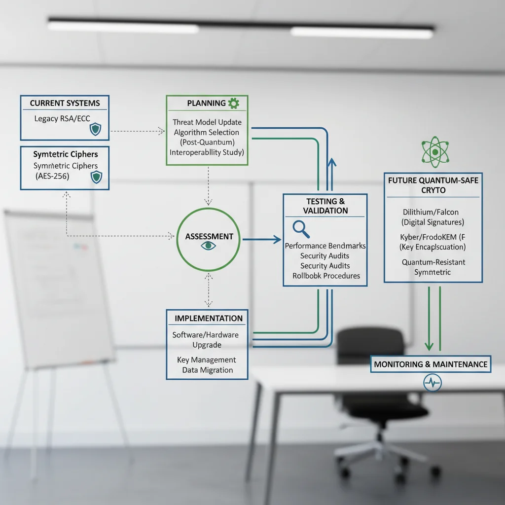 Flowchart depicting cryptographic migration strategy and phases