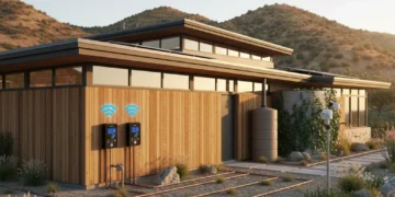 Modern home with smart water conservation systems