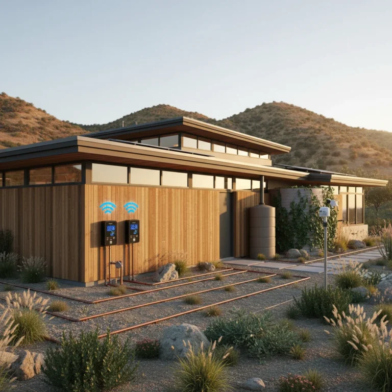 Modern home with smart water conservation systems