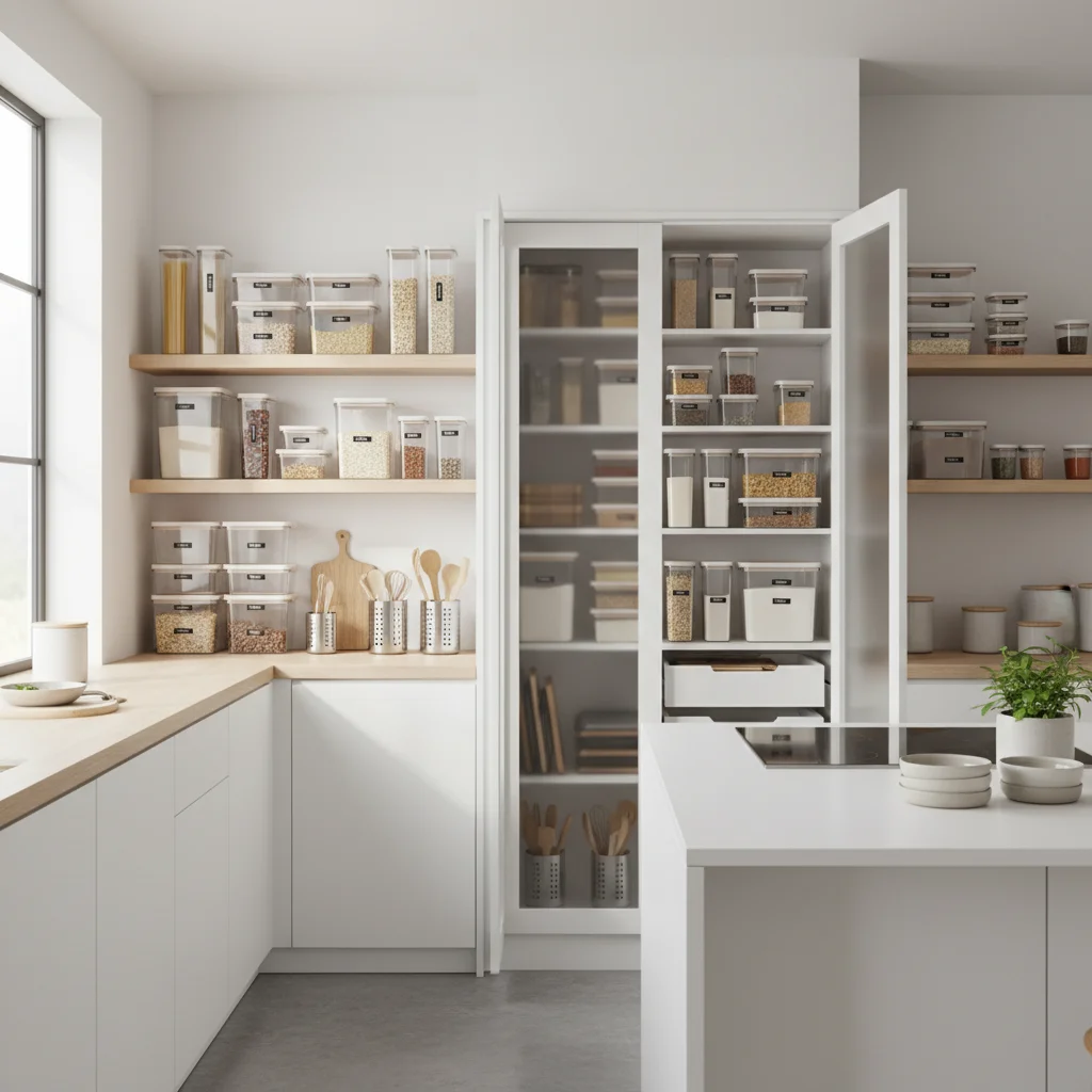 Modular stackable kitchen containers for efficient vertical storage