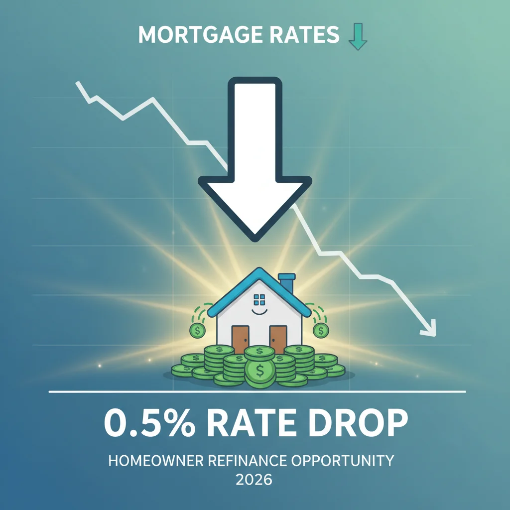 Refinance Mortgage 2026: 0.5% Rate Drop Impact on Payments