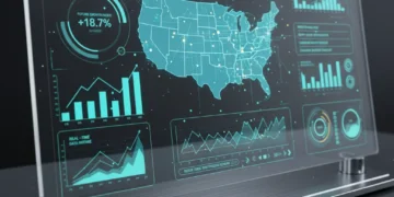 Predictive analytics dashboard showing data insights for US startups