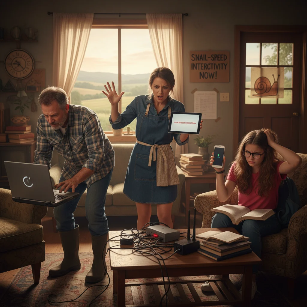 Rural community members struggling with slow internet access.