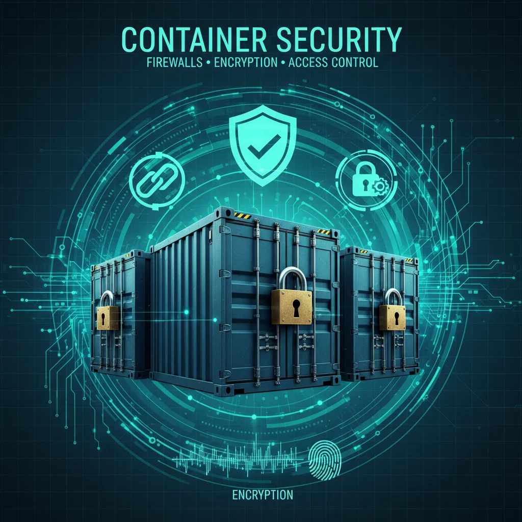 Secure containers with padlocks, illustrating robust container security practices.