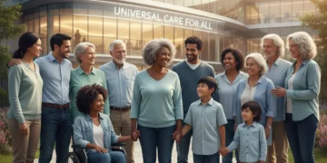 Healthcare Access 2026: Bridging Gaps for 25 Million Uninsured Americans Diverse group symbolizing universal healthcare access in 2026