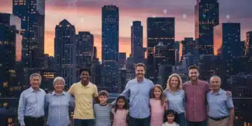 Diverse American families representing demographic shifts by 2026