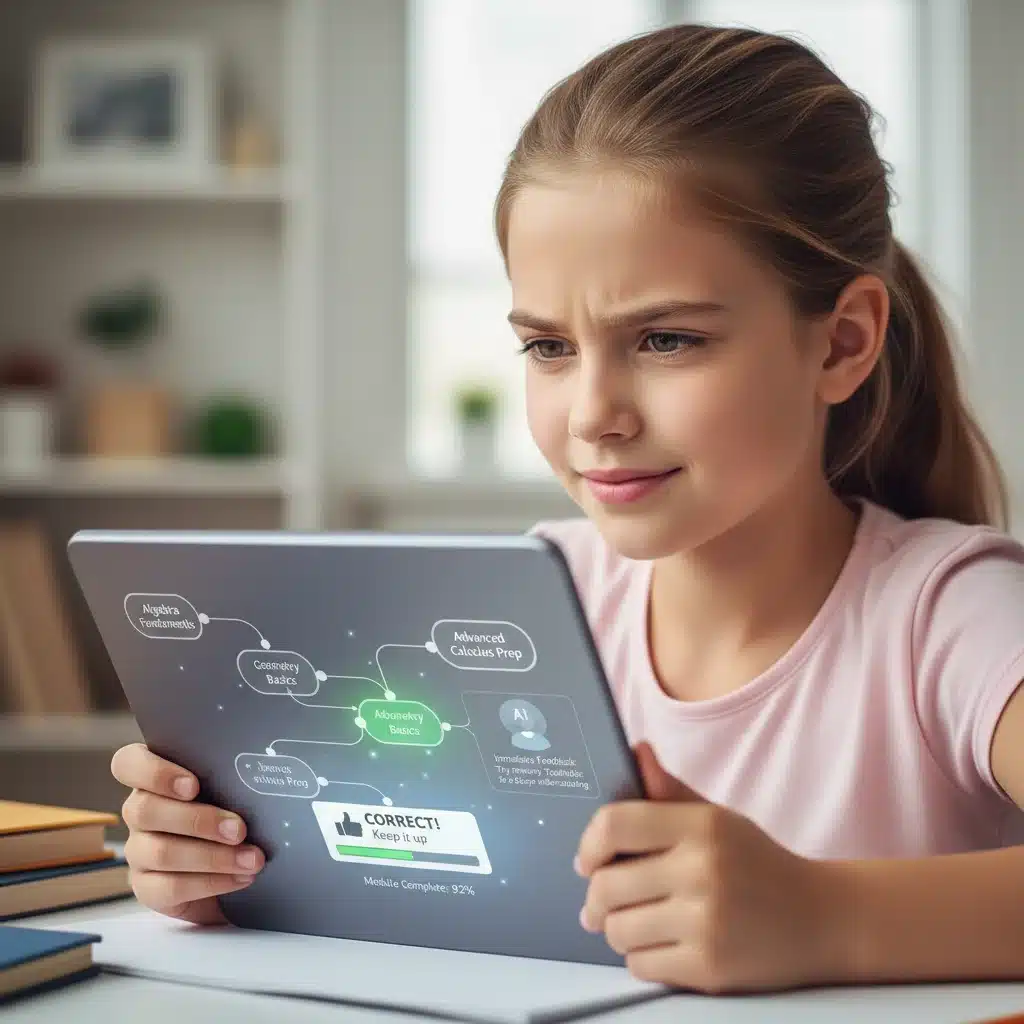 Student engaged with AI-powered adaptive learning application
