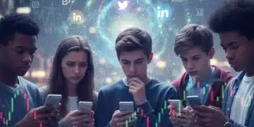 Teenagers using smartphones, social media impact, mental health, financial implications