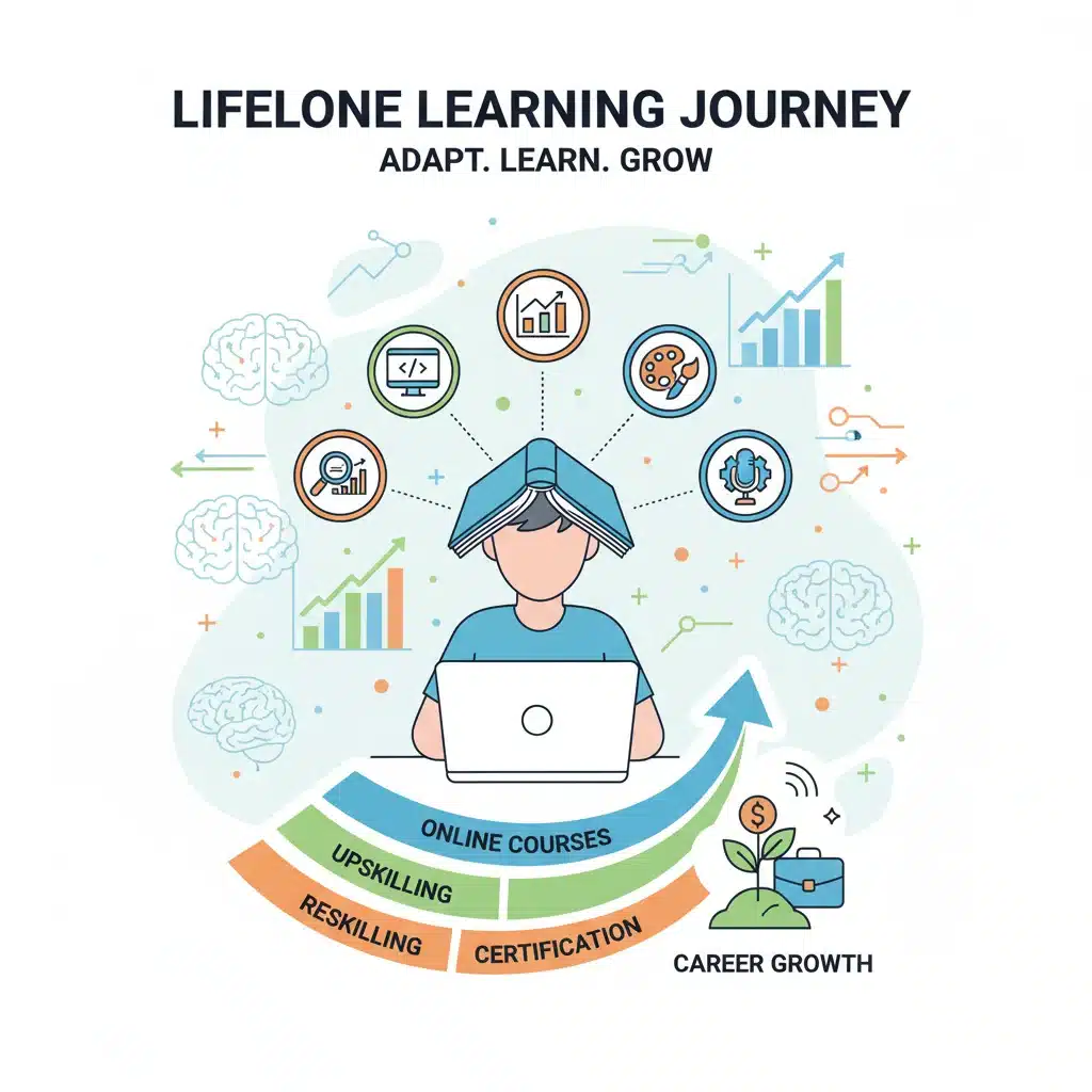 Upskilling and reskilling for future job markets and workforce demands.