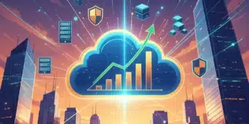 Financial projection of cloud migration ROI for U.S. enterprises in 2026, showing growth and efficiency.
