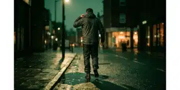 Crafting Your Optimal Day: Agile Strategies for Modern Living A person navigating a rain-slicked city street at dusk, embodying agile adaptability in daily life.