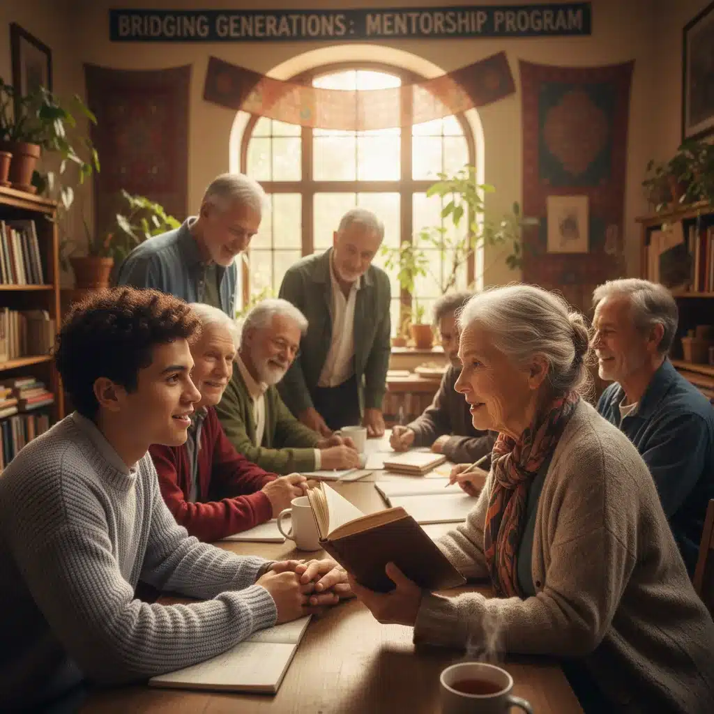 Intergenerational mentorship program fosters connection between older adults and younger individuals in a community setting.