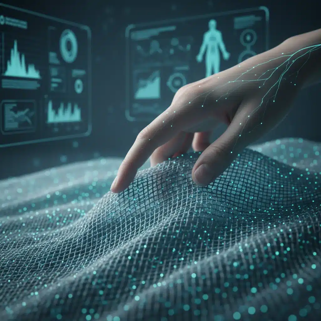 Smart textile fabric with integrated sensors and subtle glow